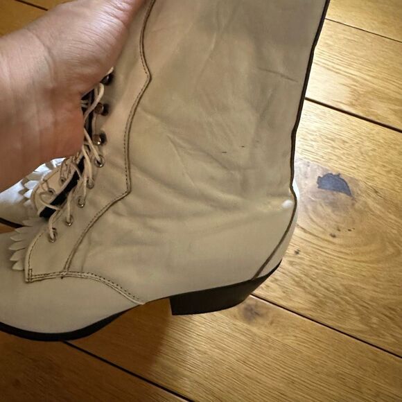 Vintage Laredo prairie dove lace-up western boots white 9 - Picture 11 of 11